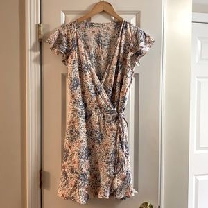 Adorable Flutter Sleeve Wrap Mini Dress